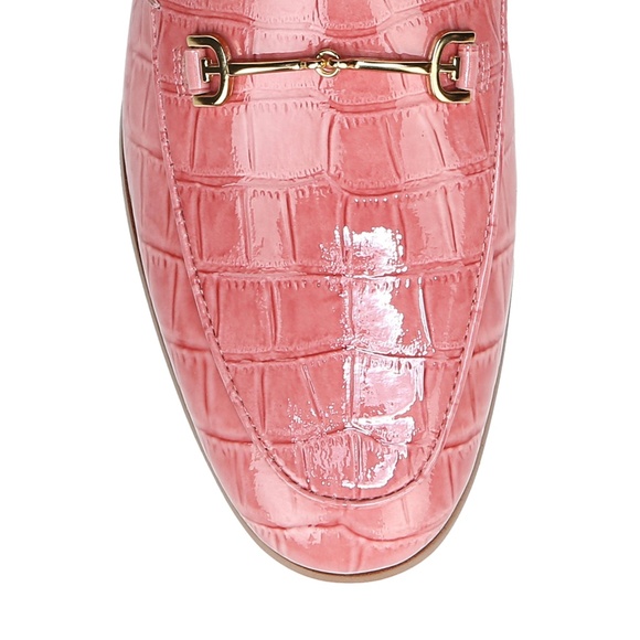 SAM EDELMAN Loraine Croc-Embossed Leather Loafers, Pink - Picture 5 of 8